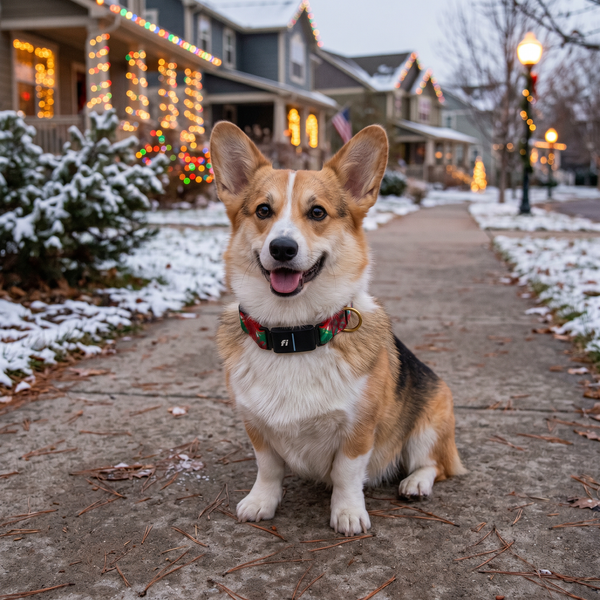 Fi Collar Band - Holiday Tartan