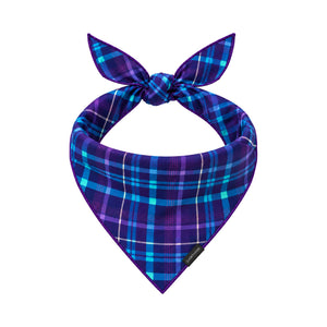Purplaid Posh Bandana tied dog bandana